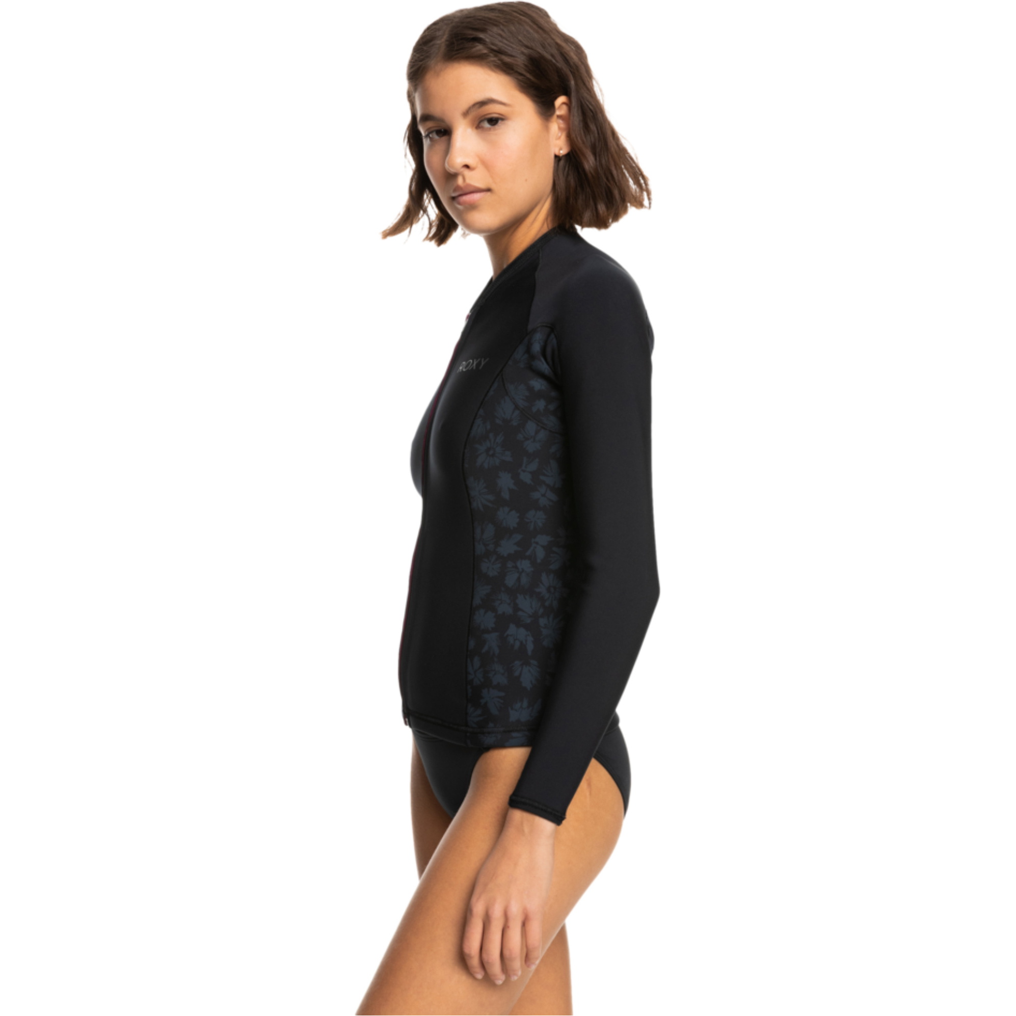 2026 Roxy Womens Swell Series 1mm Front Zip Wetsuit Jacket ERJW803030 - Black